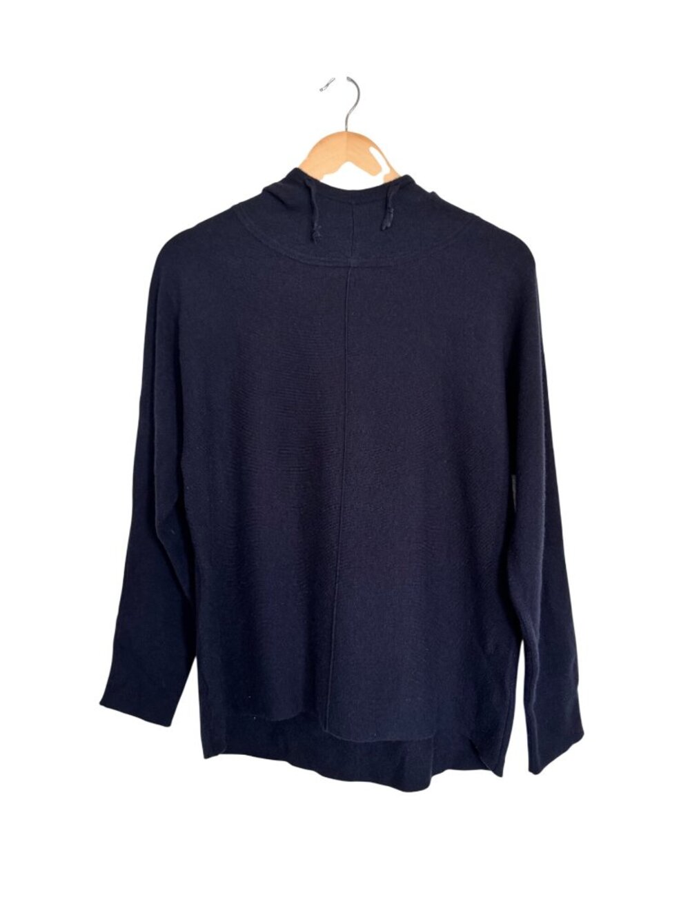 Quince Eco Knit Milano Stitch Pullover Hoodie Navy Blue Womens Medium